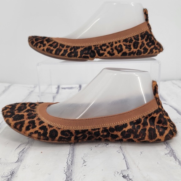 Yosi Samra YS Leopard Calf Hair Foldable Ballet Flats
